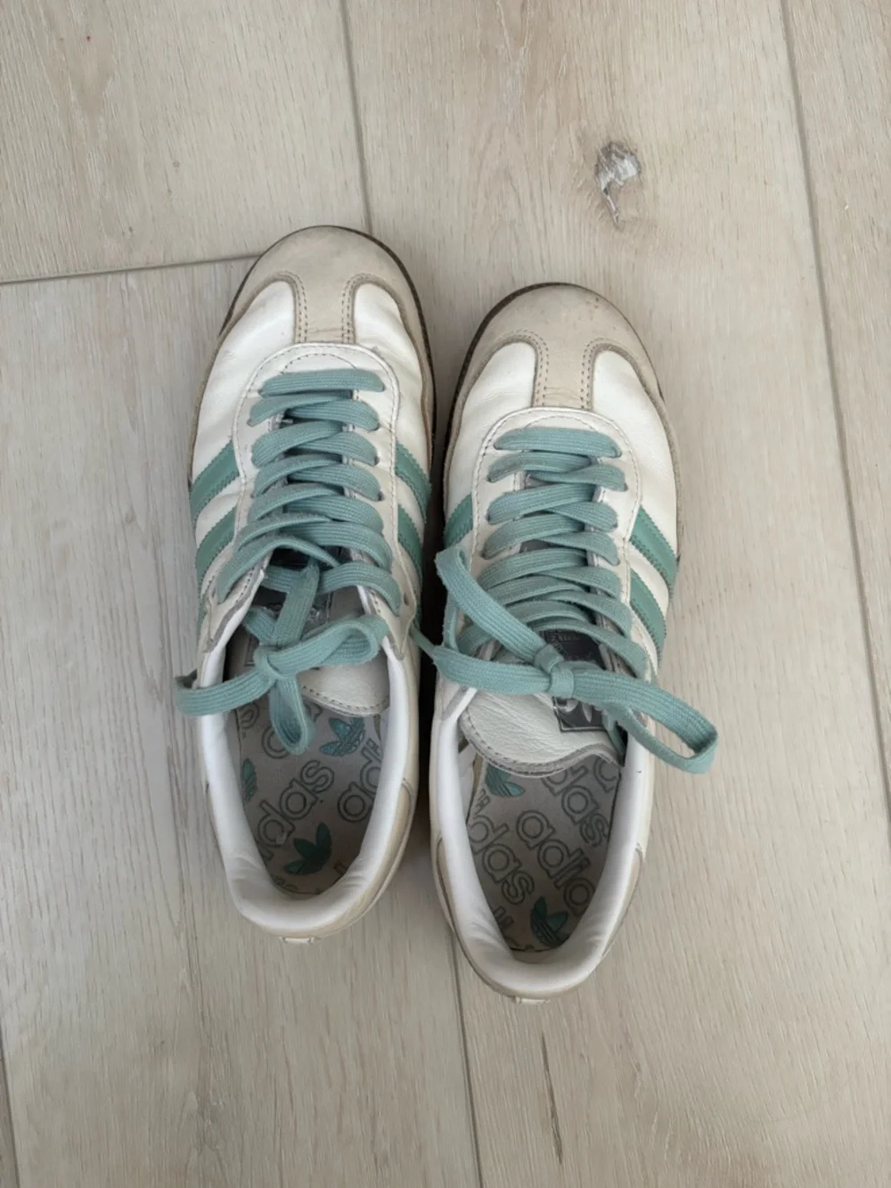 Adidas Samba Sneakers in White and Mint - Picture 2 of 4
